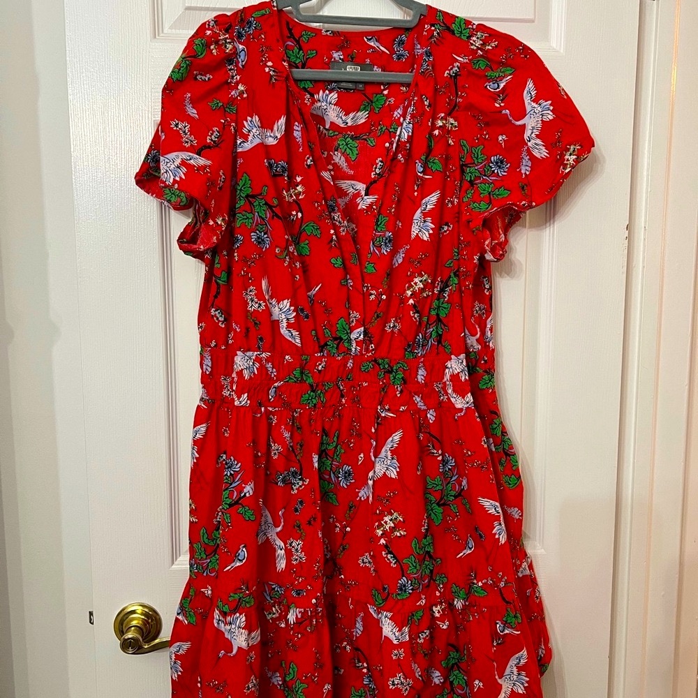 Anthropologie Red Mini Somerset Dress EUC 2X